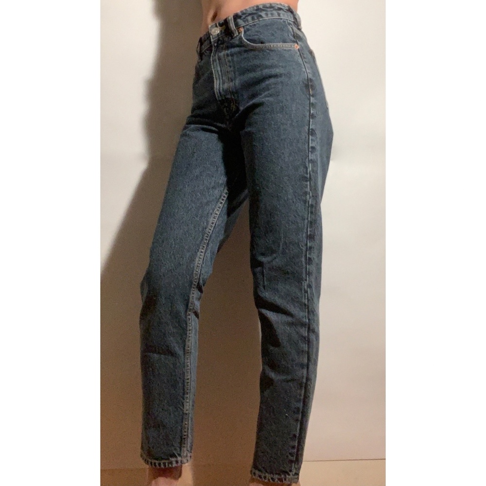 Zara High Rise Mom Fit Jeans in Greyish Blue Colour Sz 2 - Picture 2 of 9